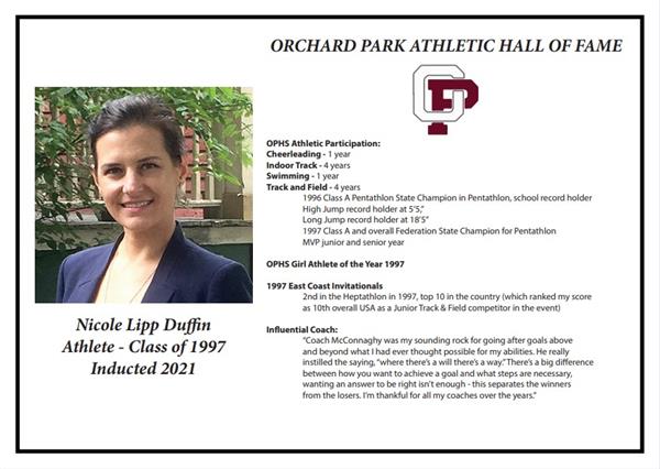 Nicole Lipp Duffin, inducted 2021